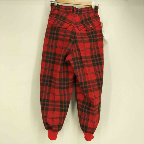 ビギ BIGI 80S ウール100 チェック柄 タックテーパードパンツ レディース